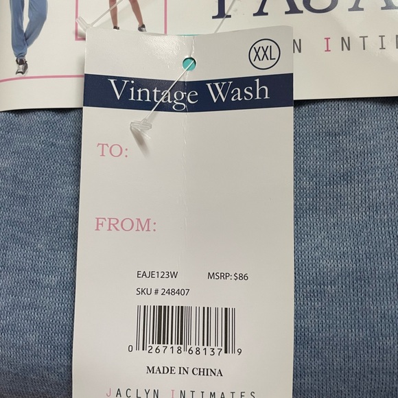 Jaclyn Intimates 3 piece pajama set, sweatshirt, shorts, joggers, NWT SIZE XXL - Picture 4 of 5